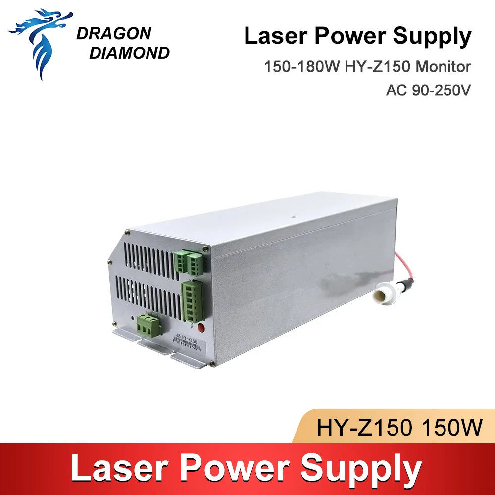 DRAGON DIAMOND Z150 150-180W CO2 Laser Fonte de alimentação AC90-250V para máquina de corte e gravação a laser série HY-Z150 Z