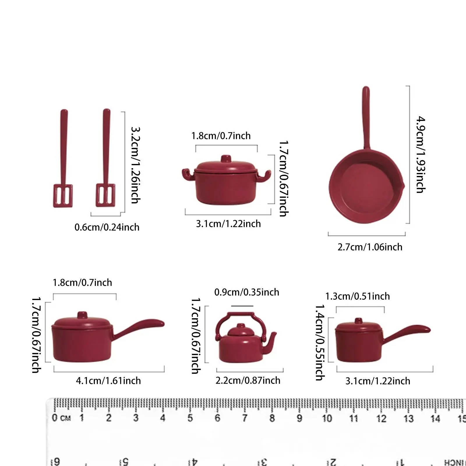 1/12 Miniature Cookware Pretend Play Kitchen Accessories Mini Pots and Pans