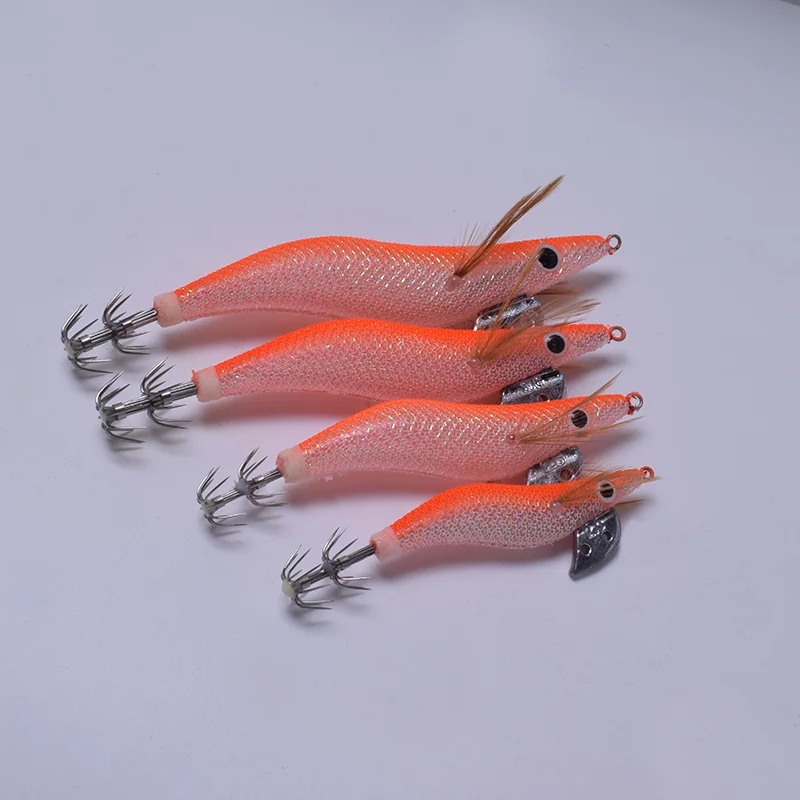 1 pc Luminous wood shrimp squid hook fluorescent fishing bait lure mock rocket squid strengthening hook  fishing accessories
