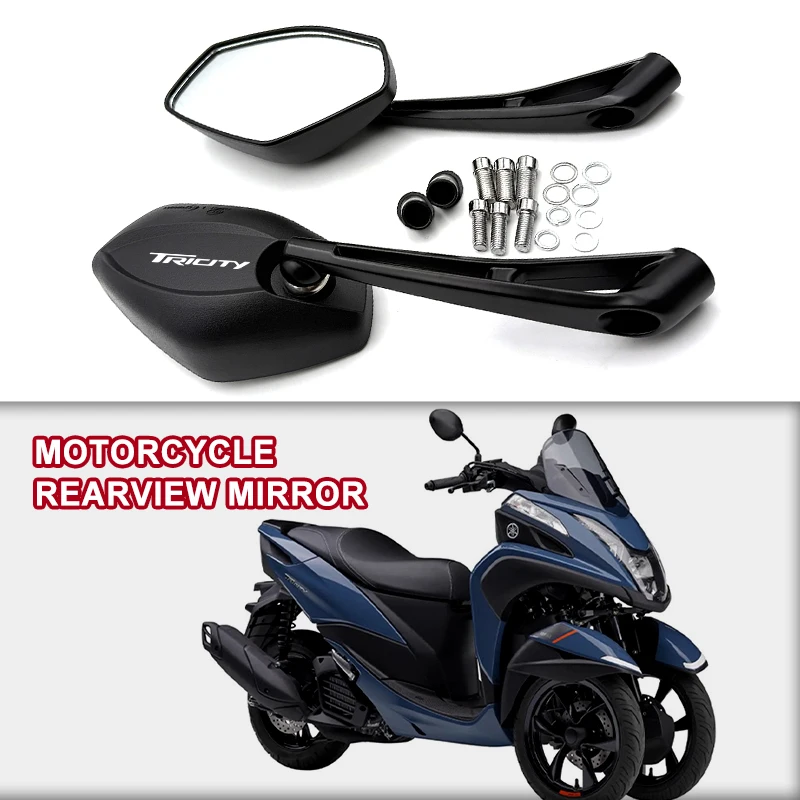 2pcs Wide Angle Adjustable Motorcycle Rearview Mirrors Side View Mirrors For Yamaha Tricity125 Tricity155 Tricity300 Tricity125