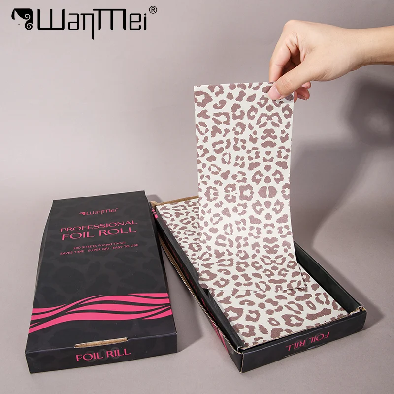

300Sheets Leopard Print Hair Foils Luxury Highlight Non Slip Hair Coloring Aluminum Perm Foil Hair Beauty Tools Salon 12*30cm