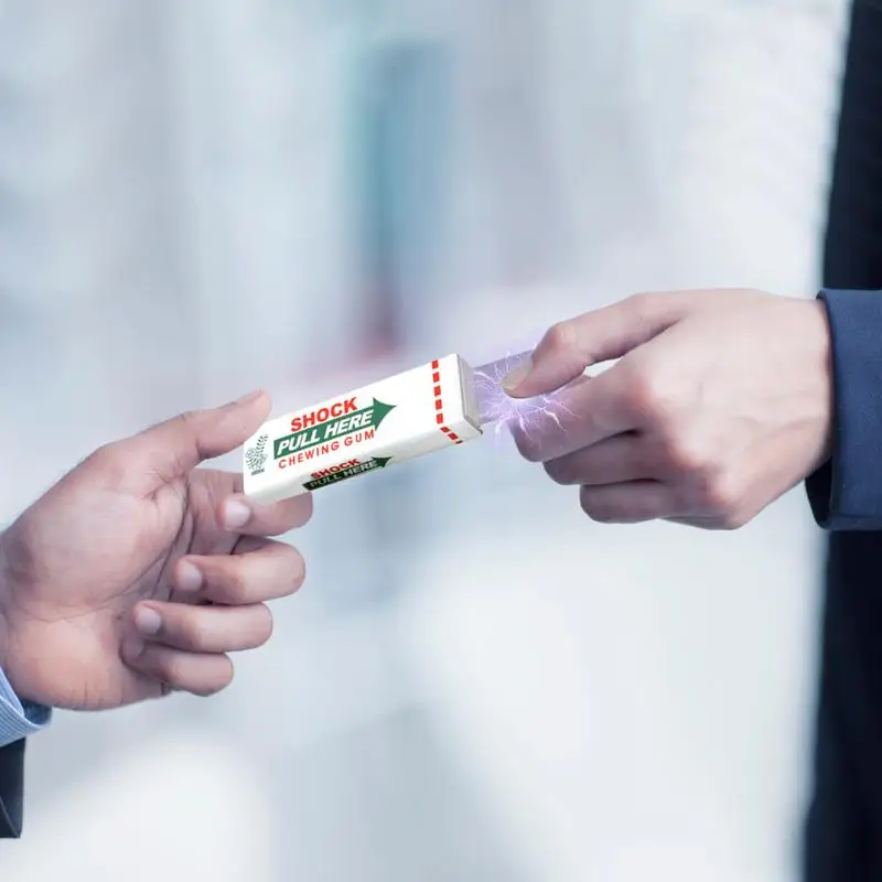 

Funny Safety Trick Joke shocker Toy Electric Shock Shocking Pull Head Chewing gum Gag novelty item toy for children Wholesale