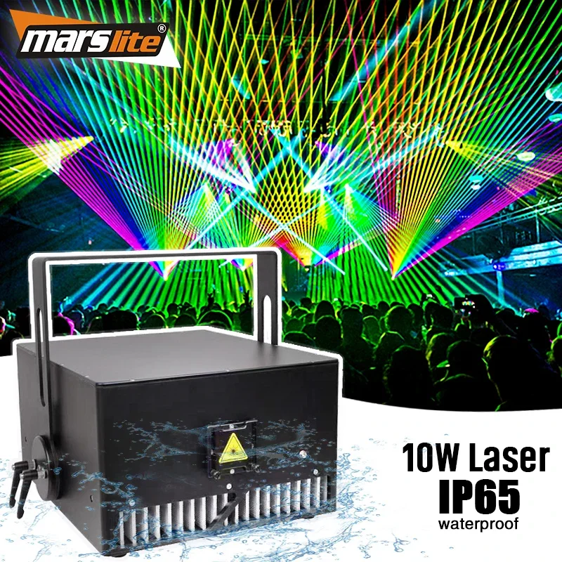 IP65 10w 30w RGB Waterproof Laser Light Sky Laser Show ILDA System DJ Equipment Animation Projector 10 Watt Outdoor Laser Light