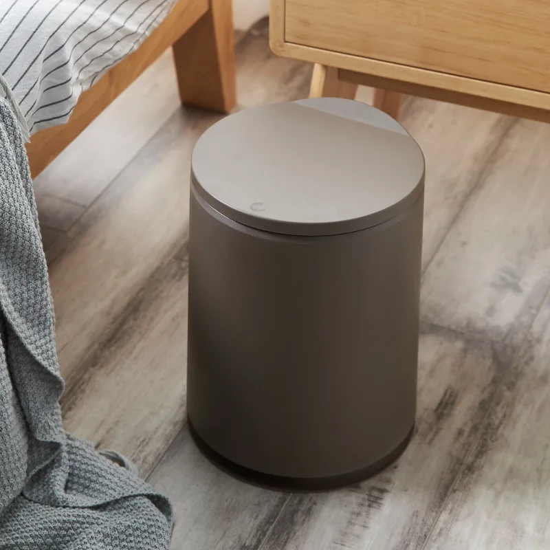 Minimalist Style Waste Bins Creative Press Type Bucket Household Large Capacity Barrel Indoor Cylindrical Pop Lid Clean Pail