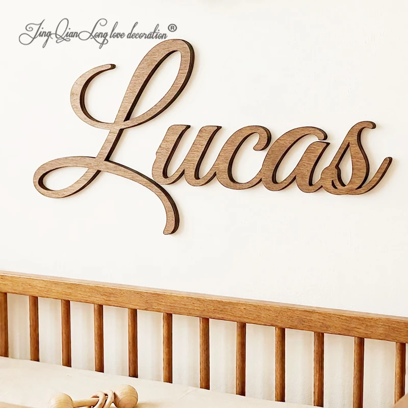 Baby Nursery Name Wall Art - Name Sign for Nursery, Custom Wooden