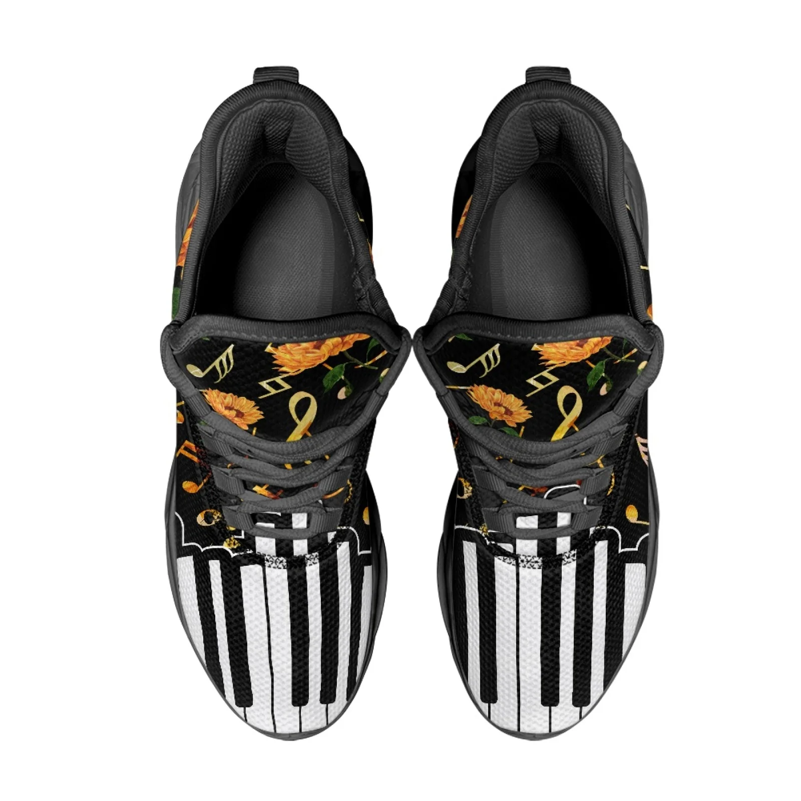 PENSTROLL Music notes Casual Comfortable Athletic Trainer Men's Running Shoes for Youth Workout Everyday Training