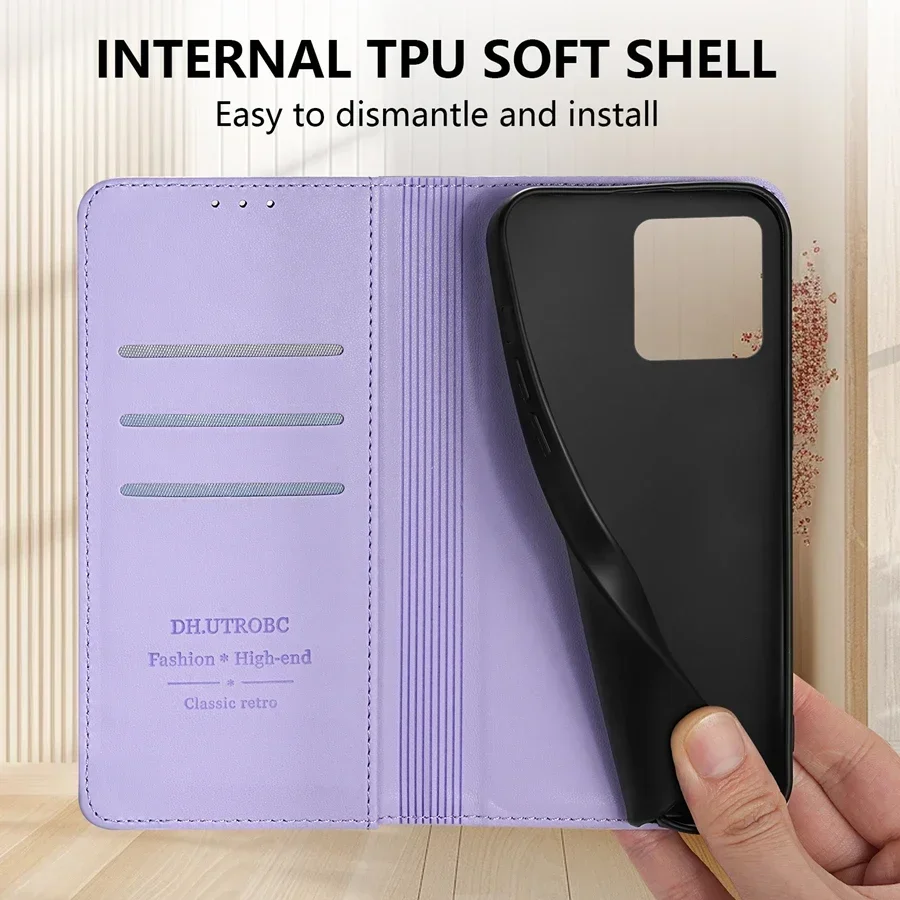 Wallet Skin Friendly Strong Magnetic Card Slot Flip Leather Case For Xiaomi Redmi Note 13 Pro+ 12 12S 11 11S 10 9 Pro 8T 7 Cover image 5