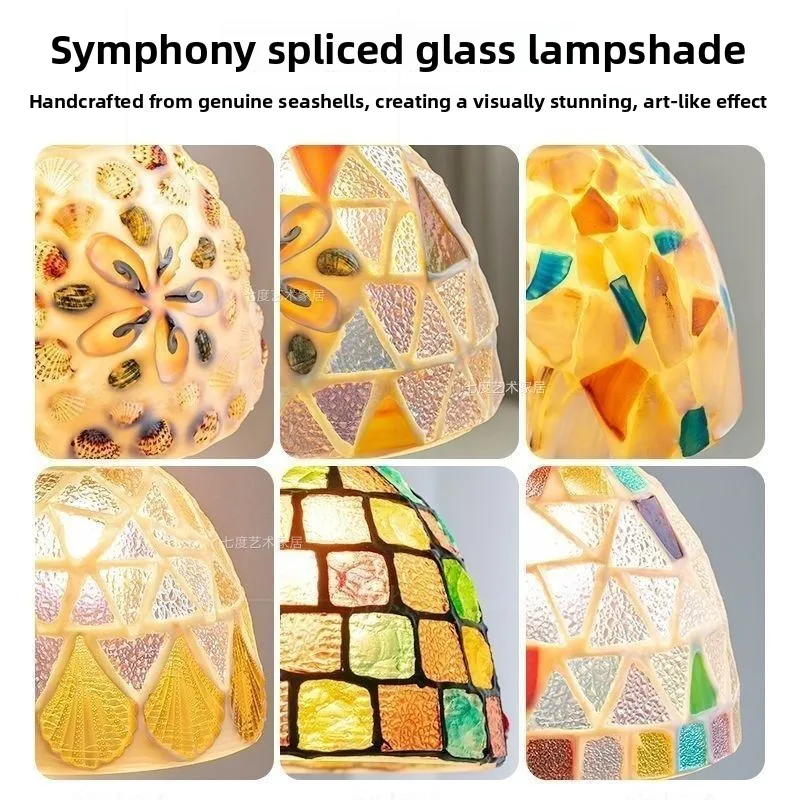 French Retro Small Chandelier Handmade Glazed Chandelier Bedside Chandelier Fine Painted Glass Lamp Energy Saving Eye Protection
