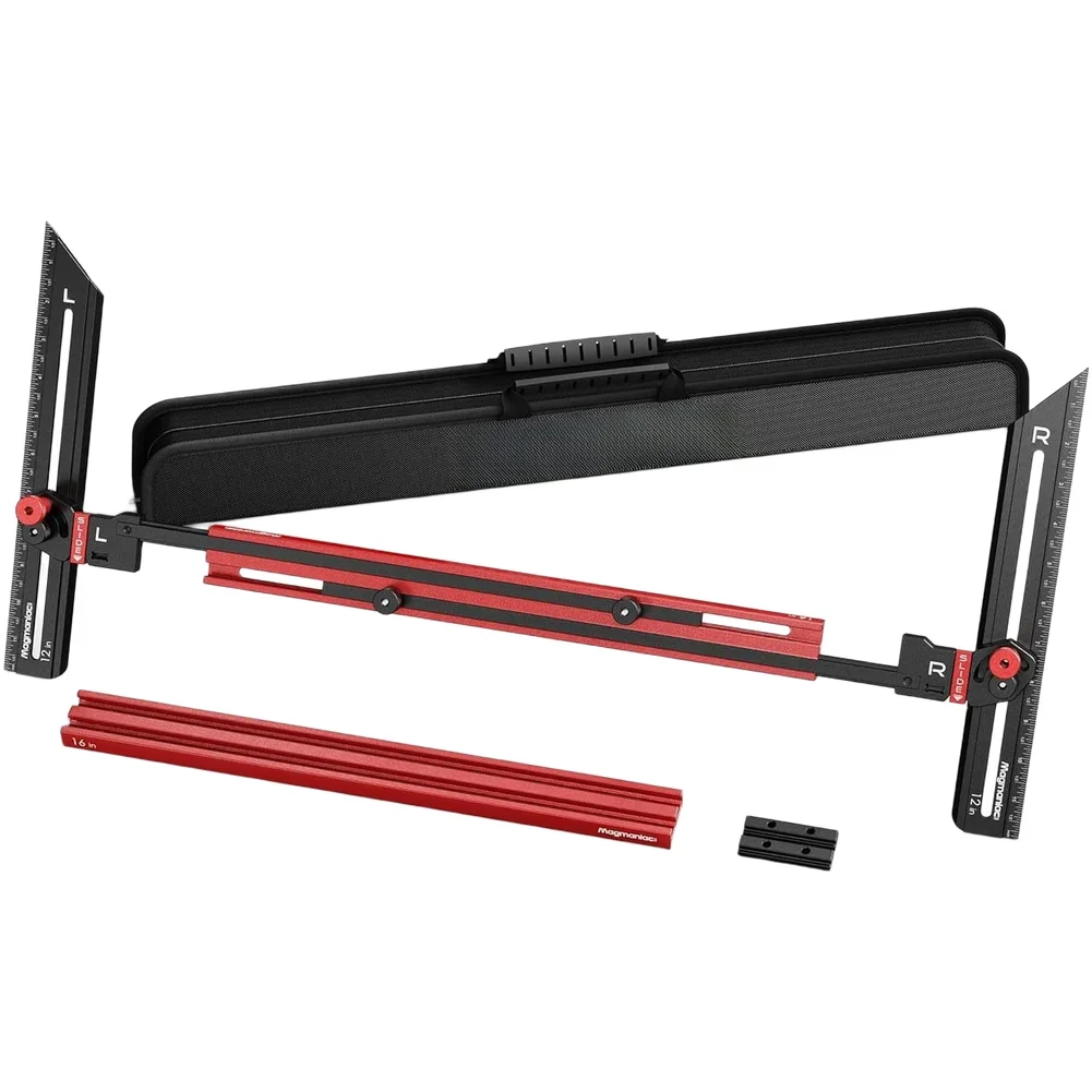 Home Renovation Stair Tread Gauge Adjustable Rods And Attachments Storage Case Included Wrench Knobs For Setup