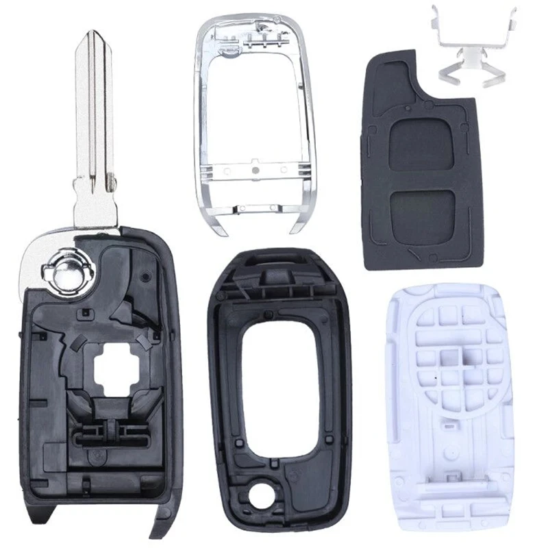 KEYECU-2 Botões Auto Flip Shell Chave Remoto, Capa para Renault Dacia Logan 2 II 2018 2019 2020 2021 2022, Fob FCC # CWTWB1G767