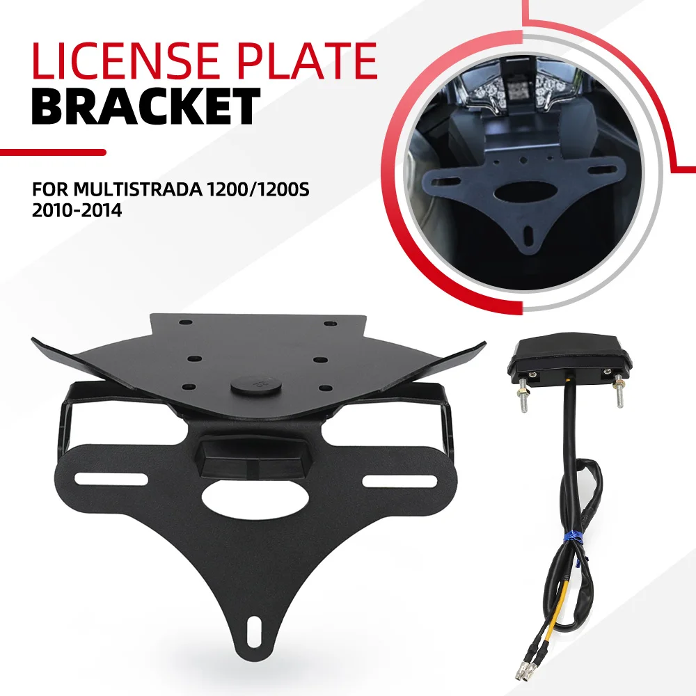 

For Ducati Multistrada 1200/1200S 2010-2011-2012-2013-2014 Tail Tidy Fender Kit License Plate Holder Registration Number Bracket