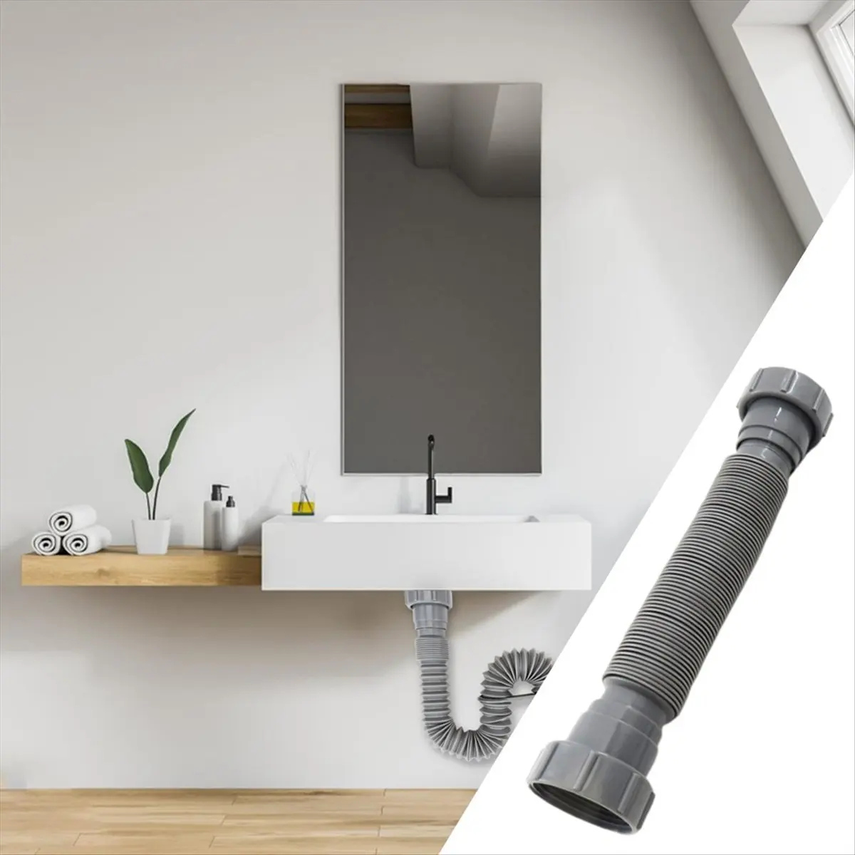 A144K 2PCS Kitchen Sink Waste Pipe Kitchen Sink Overflow Pipe Wear-Resistant Sink Plumbing Parts Replacement KitSPECIAL OFFER