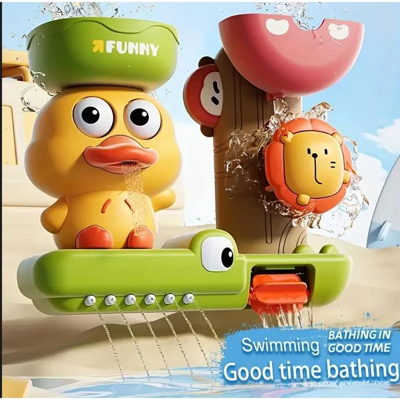 

Baby Bath Toys For Kids Interactive Bath Toy with Suction Cups Cartoon Duck Water Tub toys Bathtub Toy for Boys Girls Infant