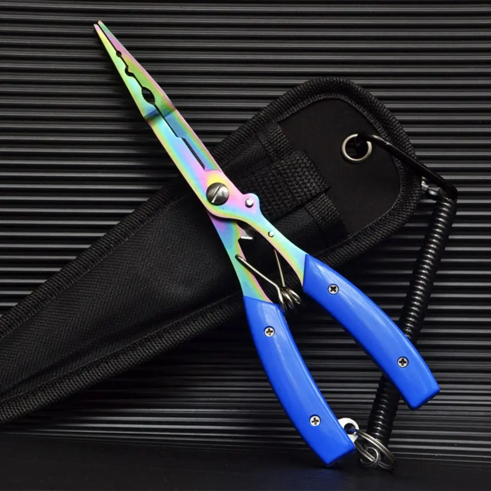 Line Cut Fishing Pliers with Rubber Handle Multi-functional Fish Mouth Pliers Hook High-strength Anti-slip Fish Grip Lip Clamp