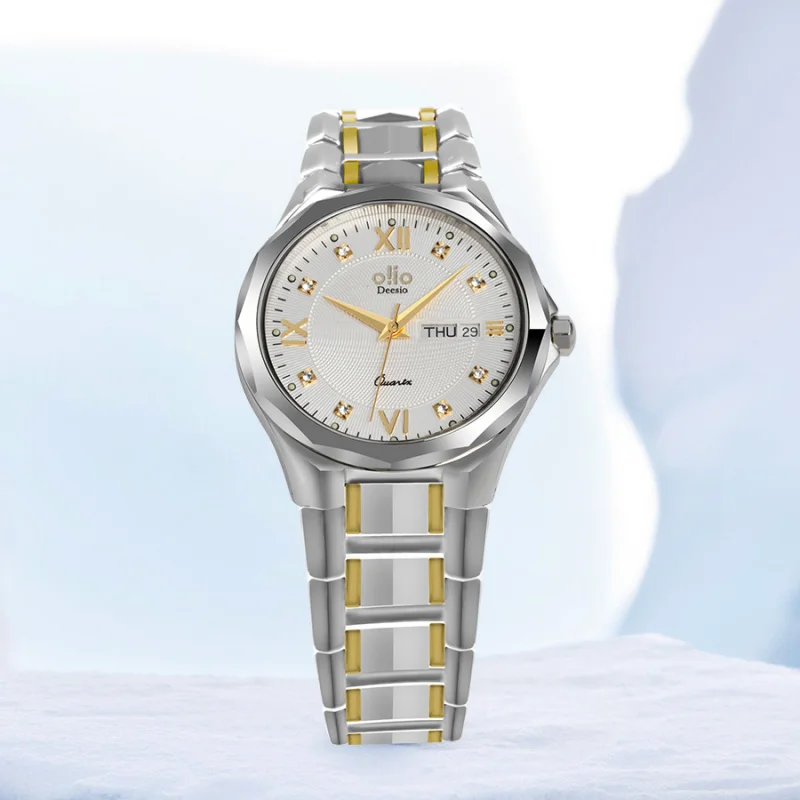 Deasio top brand quartz watches for women luxury elegant display date calendar stainless steel waterproof hand clock wristwatch