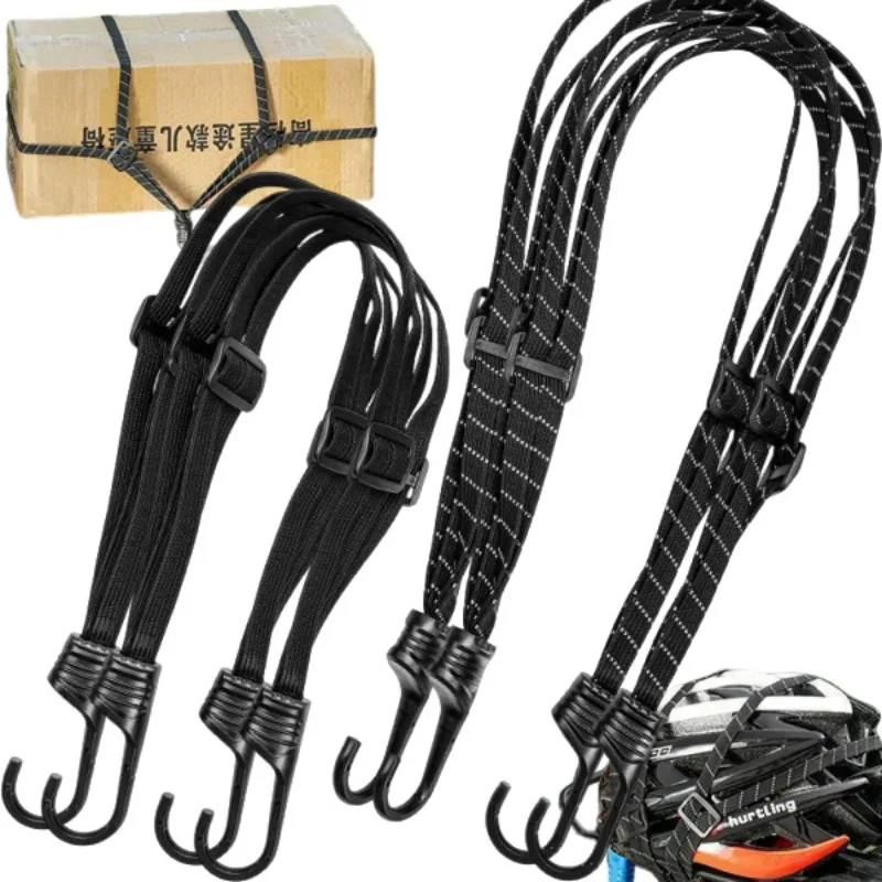 

Reflective Motorcycle Bungee Cords Elastic Rope with Hooks Safety Tie Down Straps for Helmet Luggage Back Seat Cargo Tie Down