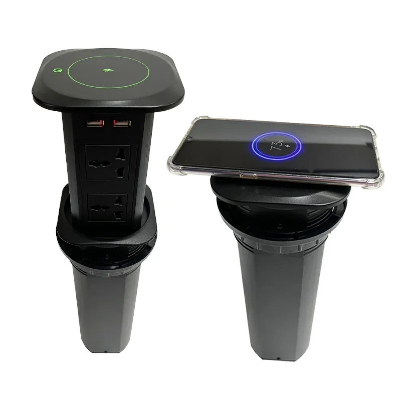 Automatic Pop Up Outlet Socket Recessed Retractable Intelligent Power Strip Charging Station for Home Kitchen Conference Office