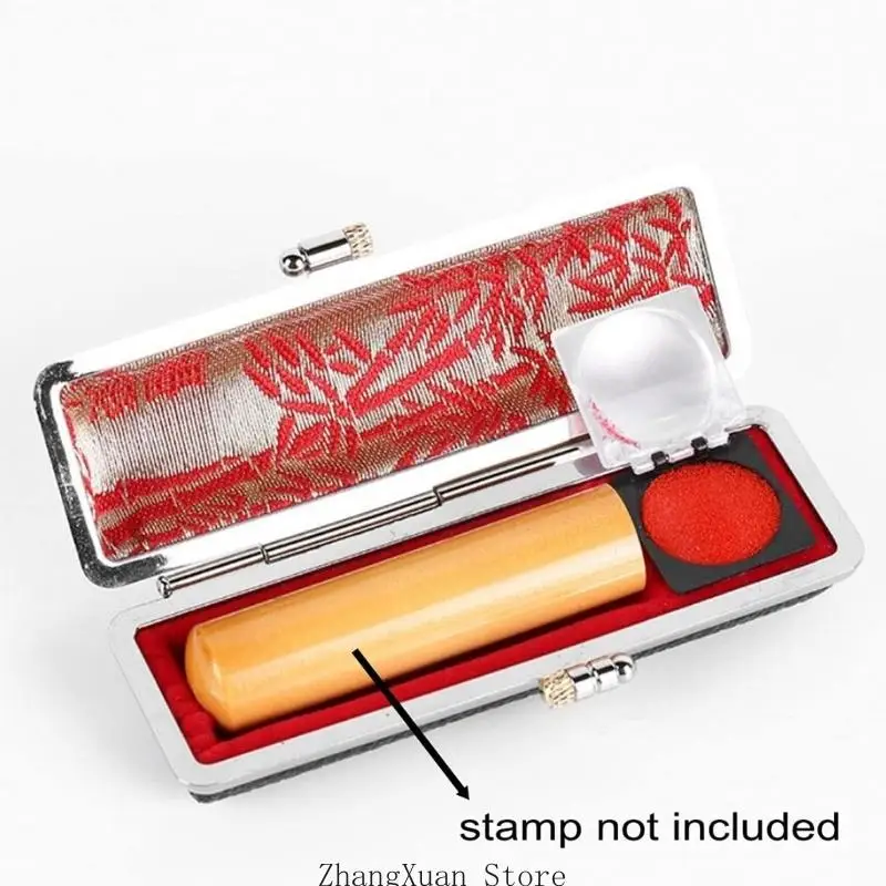 Professionelle Stempelbox mit samtiger Stoffauskleidung, tragbarer Stempelhalter 3XUF – Detail 9