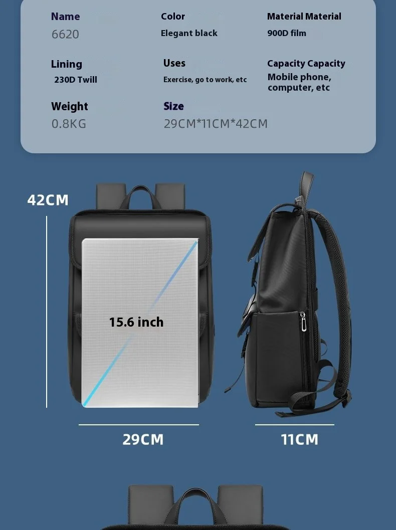 Bag Waterproof Teens College Vintage For 15.6 Bag Fashion Travel Black Backpack Laptop Men School Backpack Casual Women