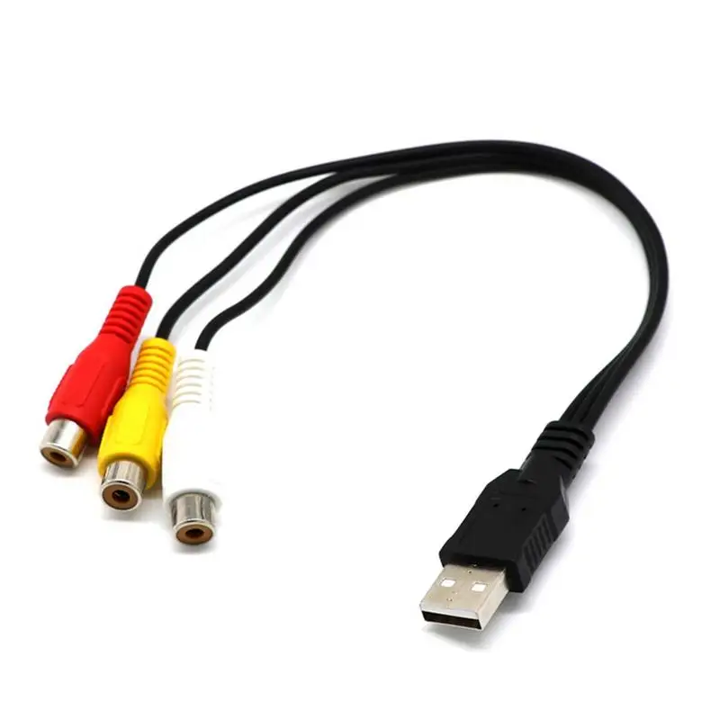 USB męski na 3RCA RGB kobiet AV Audio kabel konwertera kabel USB do 3 rca kabel Adapter