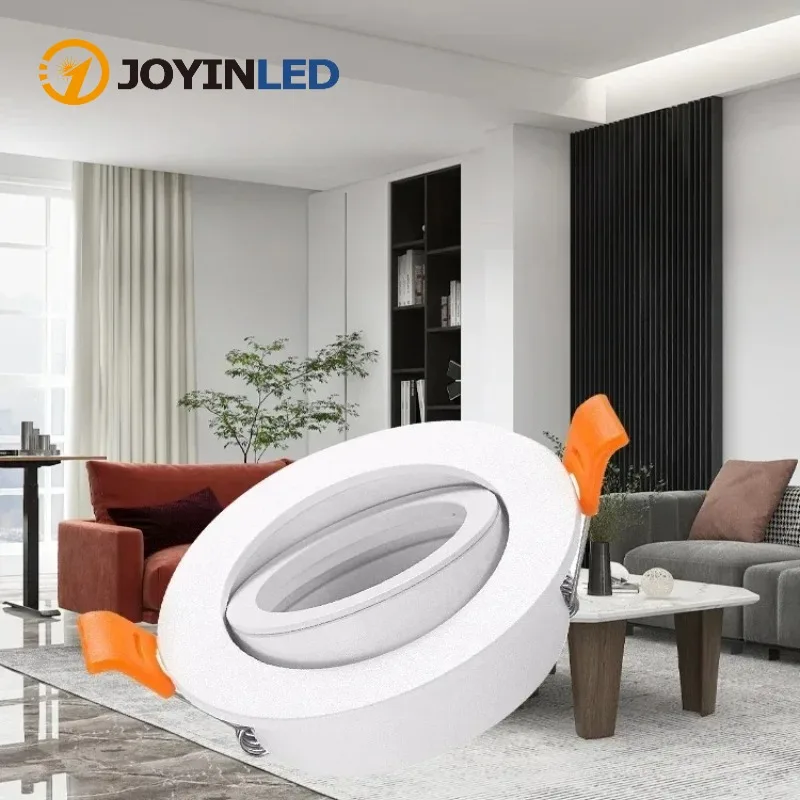 

2PCS Aluminum White Black Silver Lamp Fixtures LED Ceiling Light Frame Round Fixture Holders Adjustable Cutou 65MM Spot Lighting