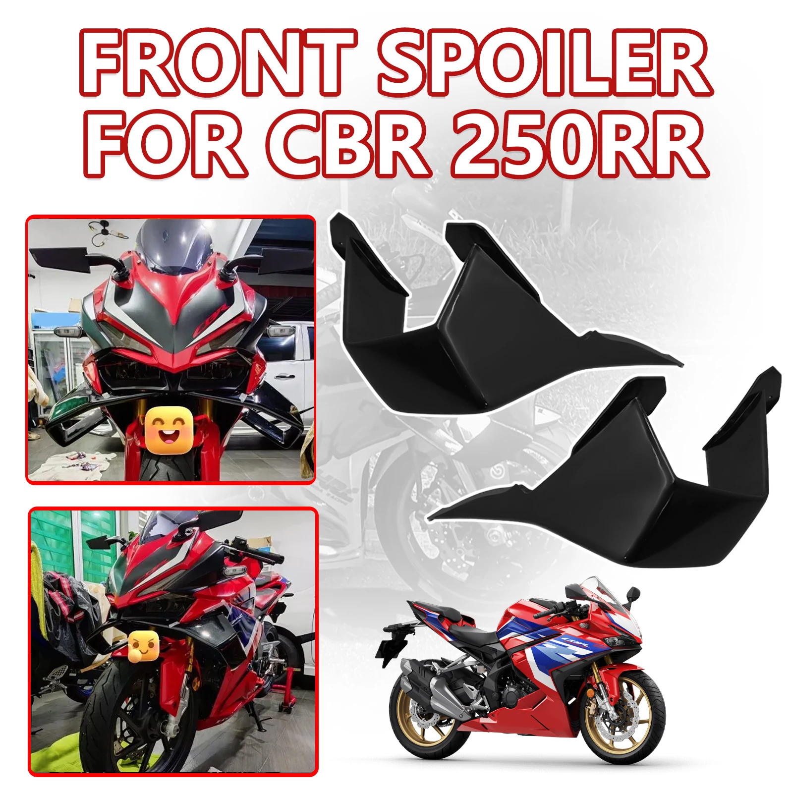 

Новый комплект аэродинамических спойлеров (винглетов) для мотоцикла Honda CBR 250RR (CBR250RR) – передний спойлер, накладка на бак, обтекатель.