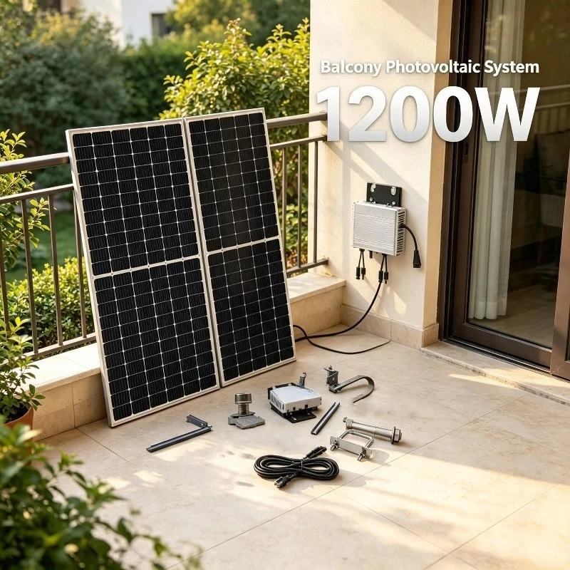 High Output 1200W Balcony Solar Power Generator with WiFi Micro Inverter for Home Balcony Garden Daily Power Use