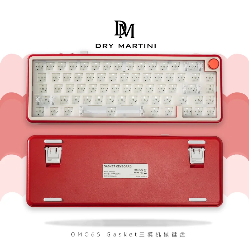 Dry Martini Omo 65 Keyboard Kit 3Mode Gasket Bluetooth Wireless Keyboard Kit Customized Hot Swap Rgb Gaming Keyboards Kit Gifts