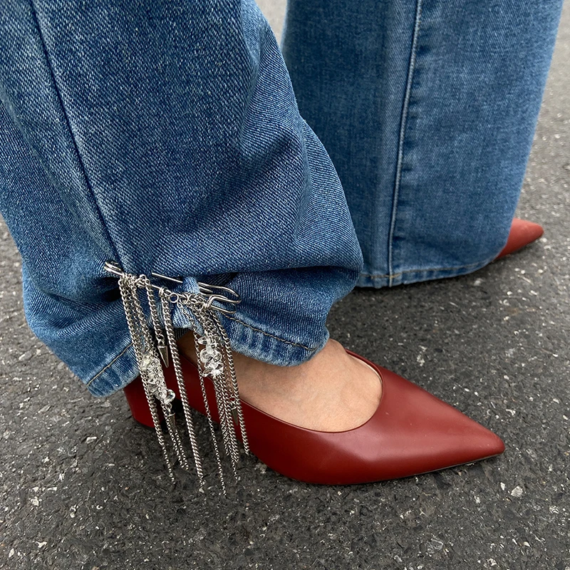 New Fashion Tassel Pants Ankle Chain For Women Foot Chains Jeans Jewelry Trouser Leg Decorative Clothing Accessories