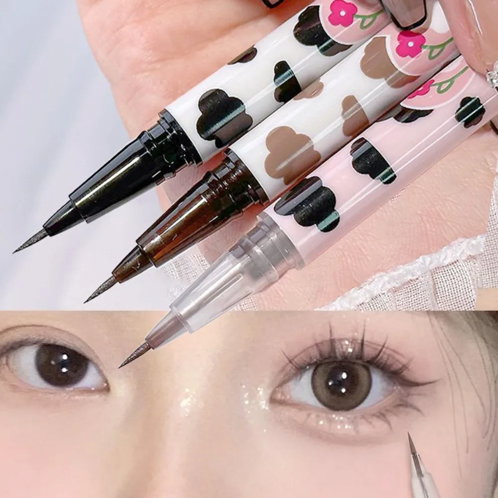 Lápiz Delineador de ojos líquido de gusano de seda, 3 colores, resistente al agua, maquillaje de ojos grandes, suave, de secado rápido, cosméticos para mujer, herramientas de belleza