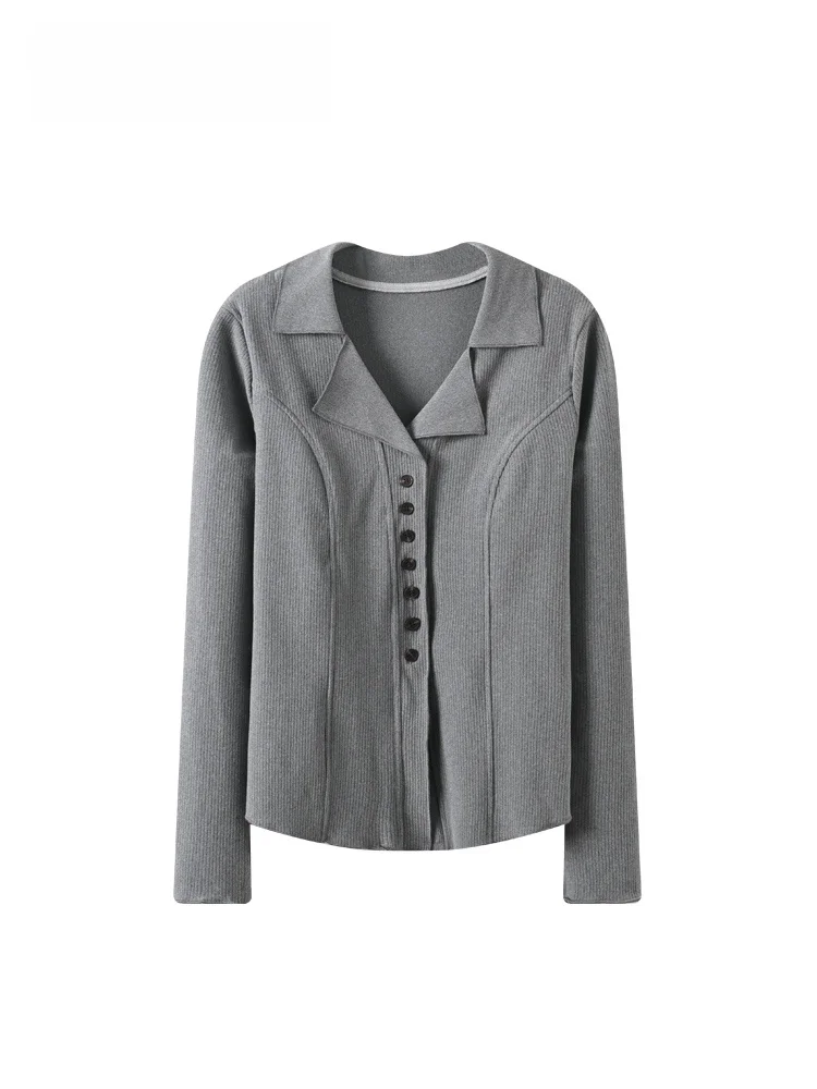 

Faionable plus Size Women's Long Sve T-irt Autumn Winter New Sle Collar Top Ele College Sle Lady's irt