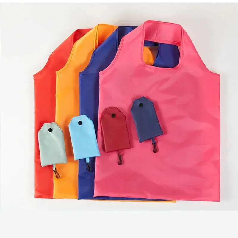 Eco-Friendly Foldable Shopping Bag - Reusable Solid Color Tote for Women, Portable Grocery & Travel