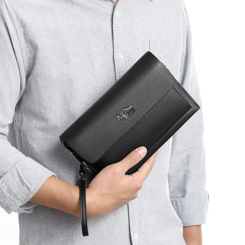 2024 NEW Men\'s Clutch with Magnetic Buckle and Multiple Card Slots, Large Capacity Wallet made of Coded lock PU Leather men bag