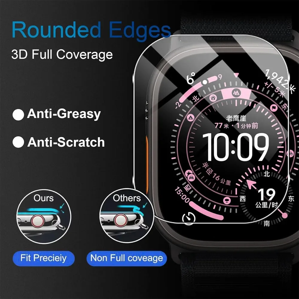 Vidrio templado para Apple Watch Ultra 3 49mm Protector de pantalla accesorios antiarañazos HD película completa iWatch Series Ultra 2 3 cubierta