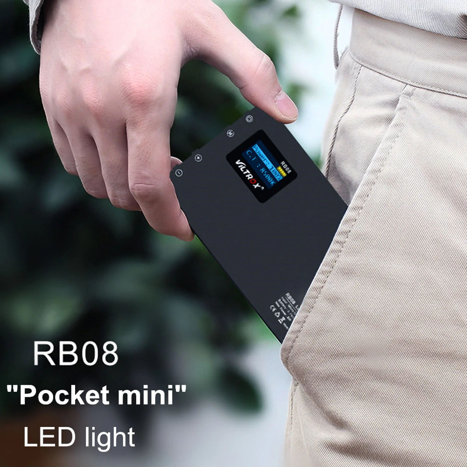 Viltrox RB08 جيب مصباح Led صغير الفيديو على الكاميرا لوحة ضوء مع الحذاء البارد جبل ثنائي اللون لكاميرا الفيديو DSLR 2500K ~ 8500K