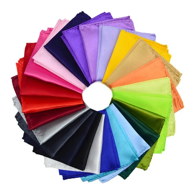 الرجال الفاخرة منديل بلون أبيض أسود أحمر بالمناديل البوليستر منديل الأعمال جيب مربع الصدر منشفة 22*22 سنتيمتر