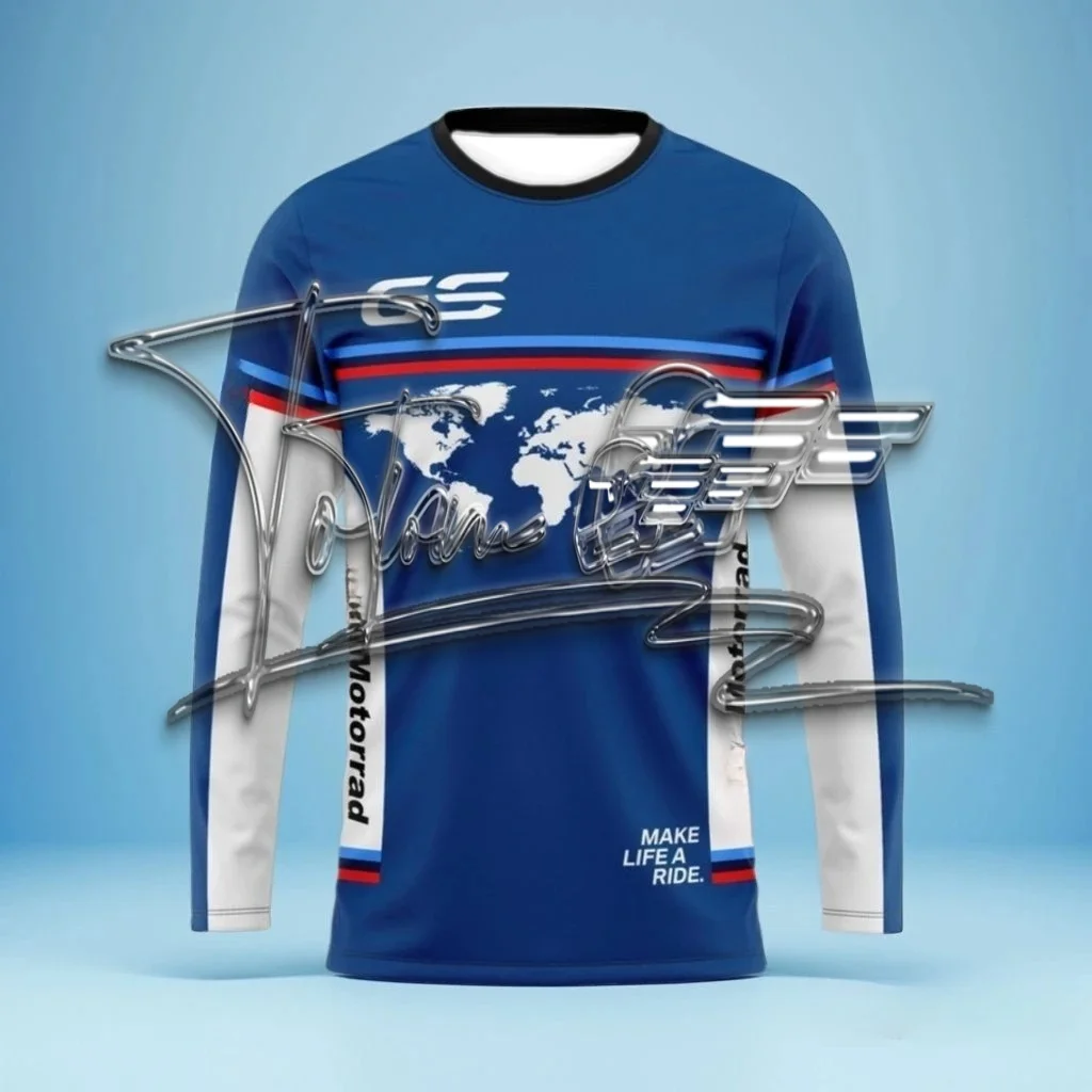 

25-26 Motorcycle Men's and Women's Clothing, Motorcycle Mountain Bike, Off-road, Breathable Quick Drying, Long Sleeved T-shirt