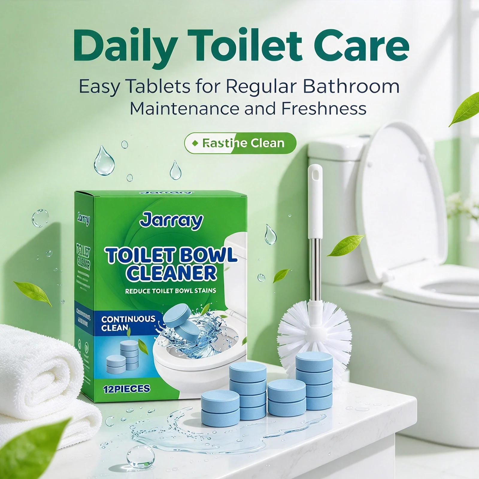 Toilet Cleaning Tablets Removing Yellow Urine Stains Liminate Odors Long-Lasting Freshness Toilet Cleaning Effervescent Tablets