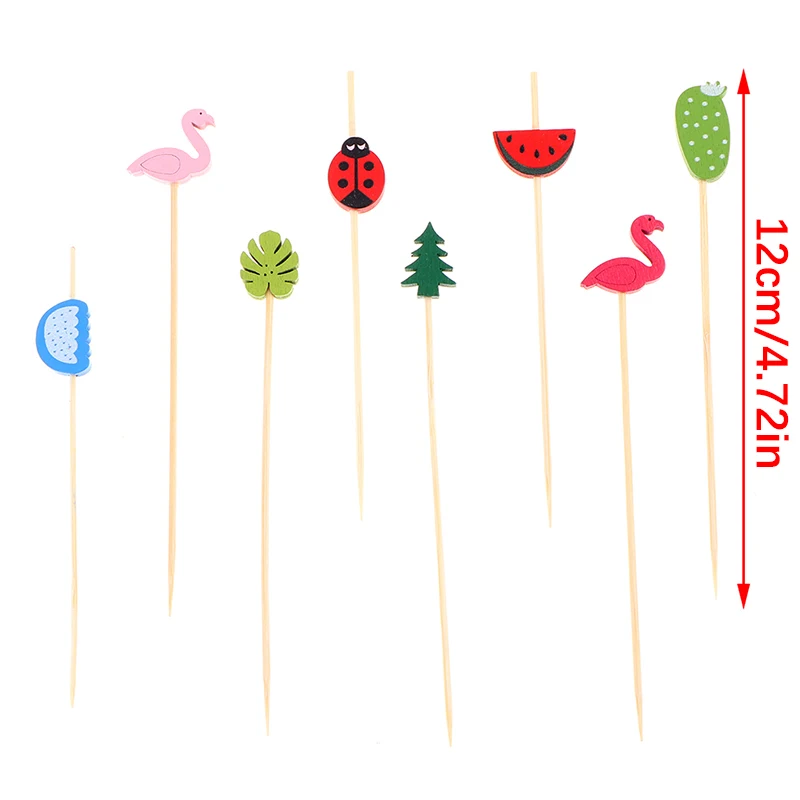 50/100Pc/Lot Star Disposable Bamboo Skewers Food Cocktail Picks Buffet Fruit Cupcake Fork Sticks Party Table Decoration Supplies