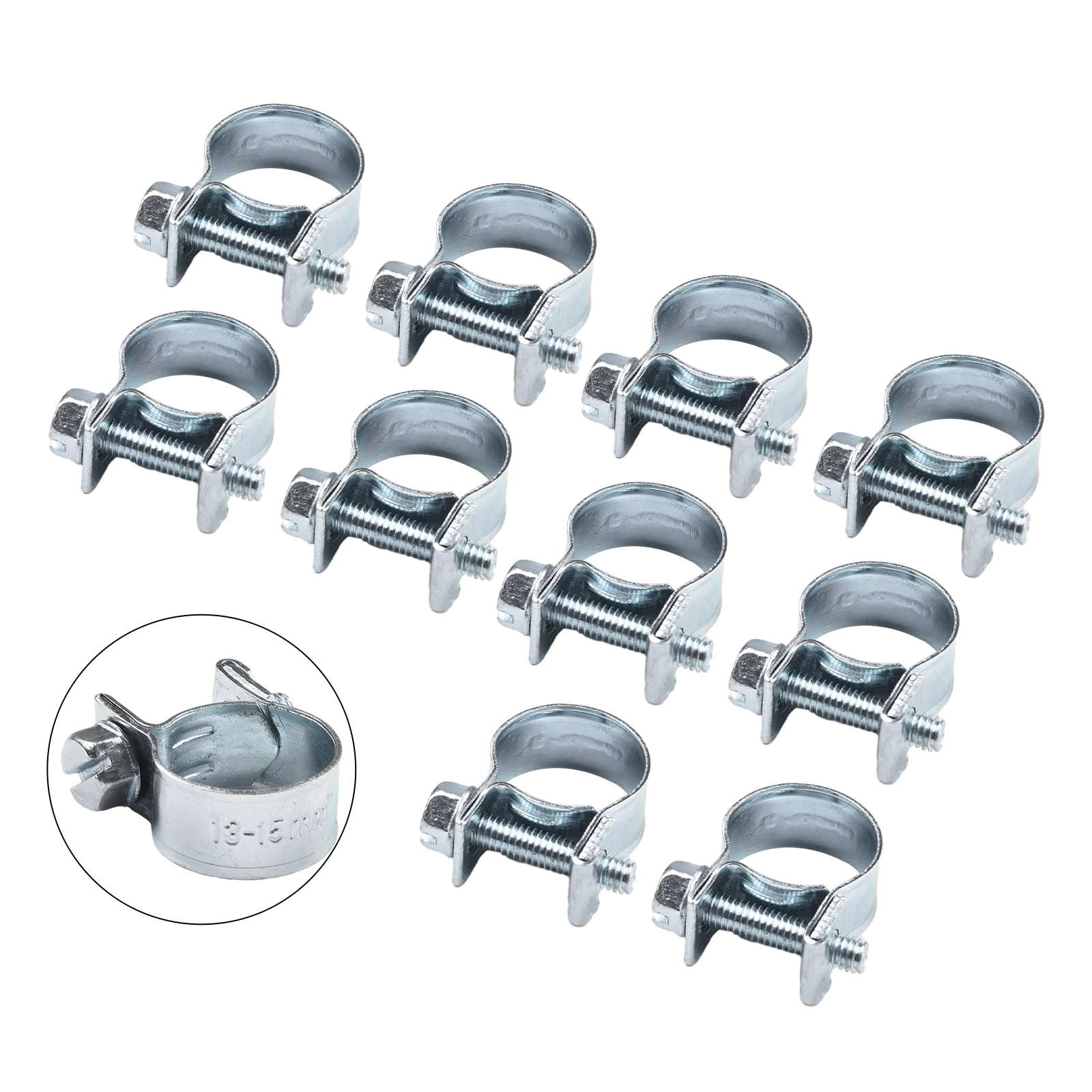 11-13mm/13-15mm Hose Clips Mini Clip Fuel Line Clamps Mini Hose Clips Petrol Pipe Clip Portable Excellent 10Pcs