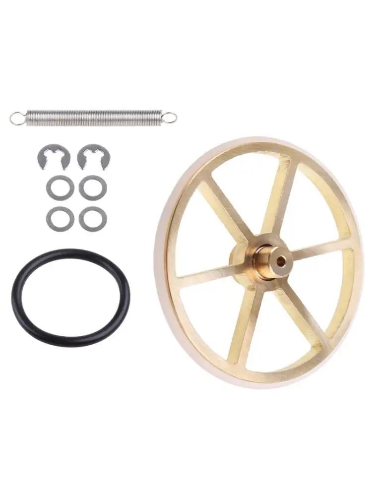 Y1UB Drive Idler Wheel Upgraded Idler Wheel Set Brass with 2 Copper Tire Shaft 2.45 for Lenco- Bogen Goldeing