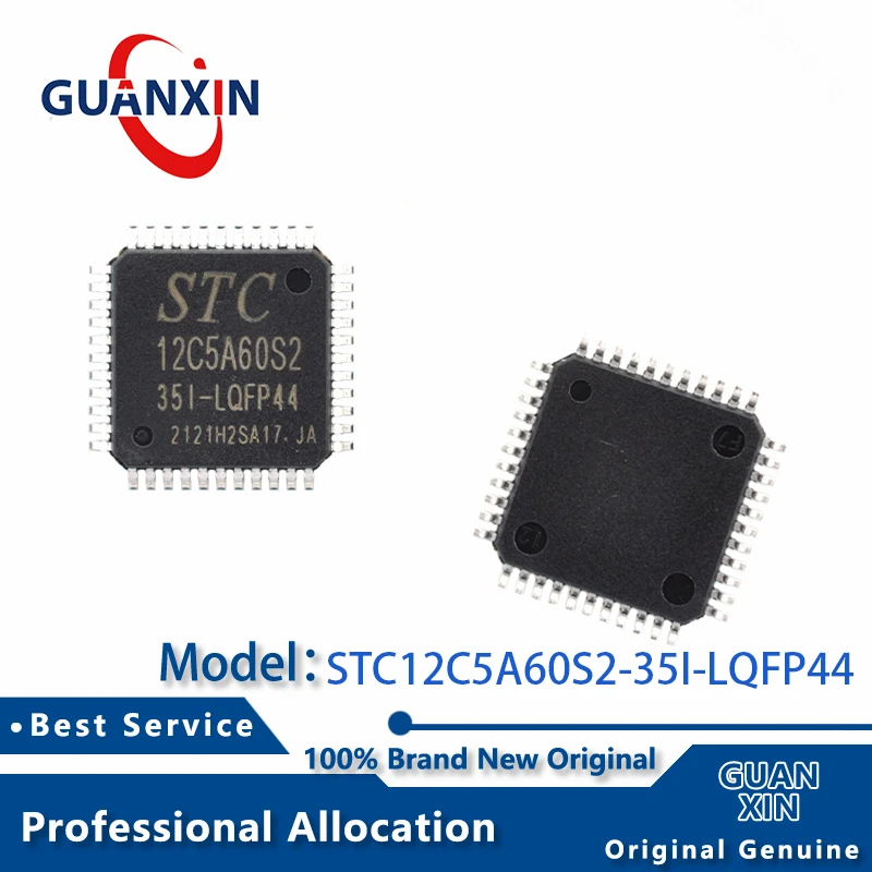 

100% New electronics STC12C5A60S2-35I-LQFP44 LQFP-44 Marking 12C5A60S2-35I-LQFP44