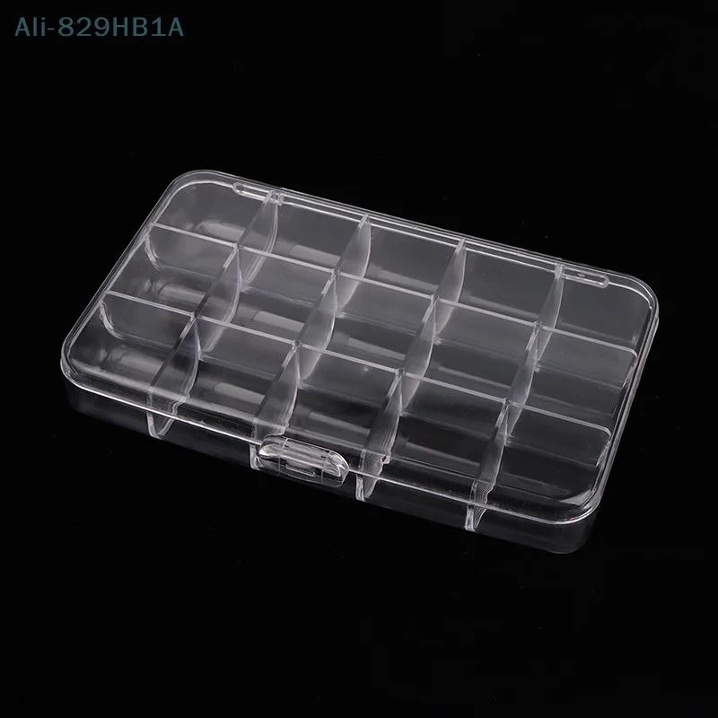 Boîte de rangement en plastique transparent pour Nail Art, conteneur africain, perles biscuits, 15 grilles, N64.