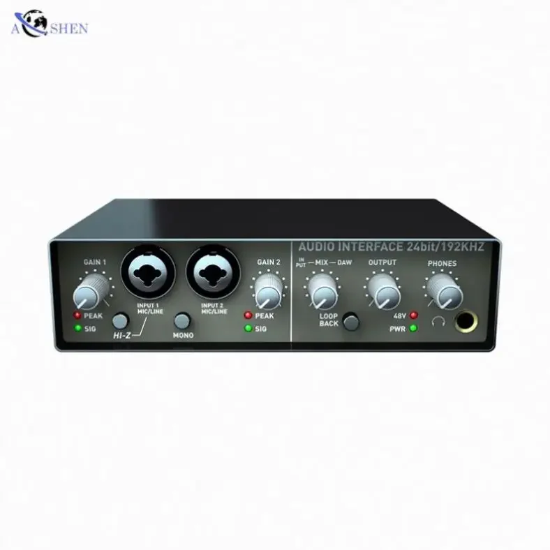 Aoshen Pro USB Audio Interface Studio Live Recording Sound Card for Live Streaming Podcasting Musical Instrument