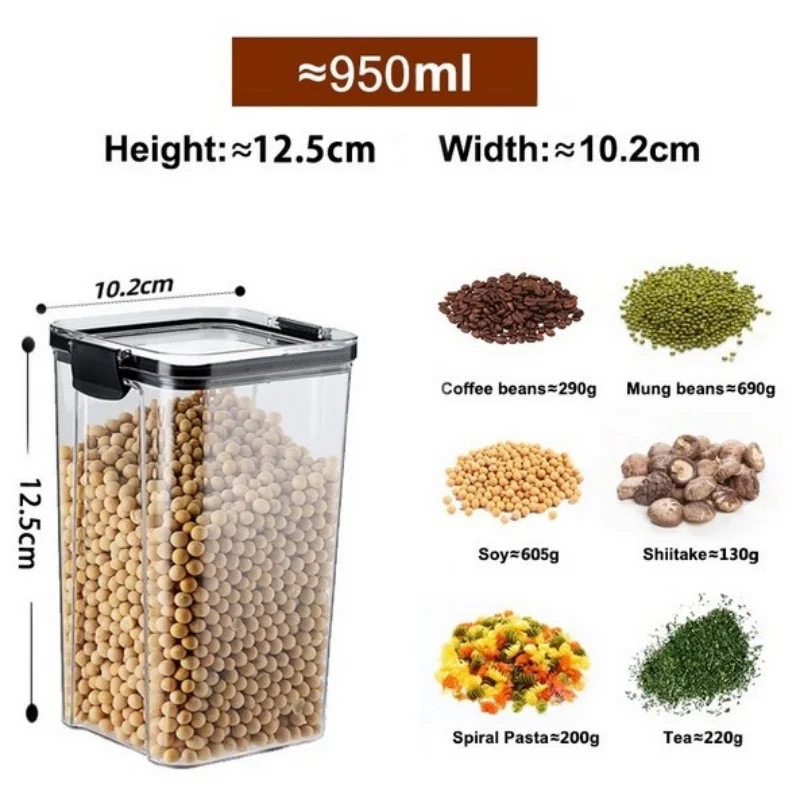 1pc/Sealed jar grain storage kitchen food grade plastic jar box spices dry goods tea transparent storage jar