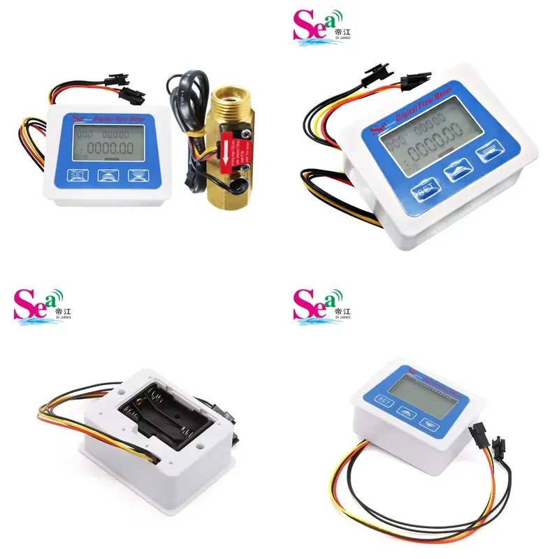

SEA LCD-S2 + Low Power B4 LCD Digital Water Meter Temperature Sensor Flow Meter Displayer for 1/2 Inch Liquid Flow Sensor