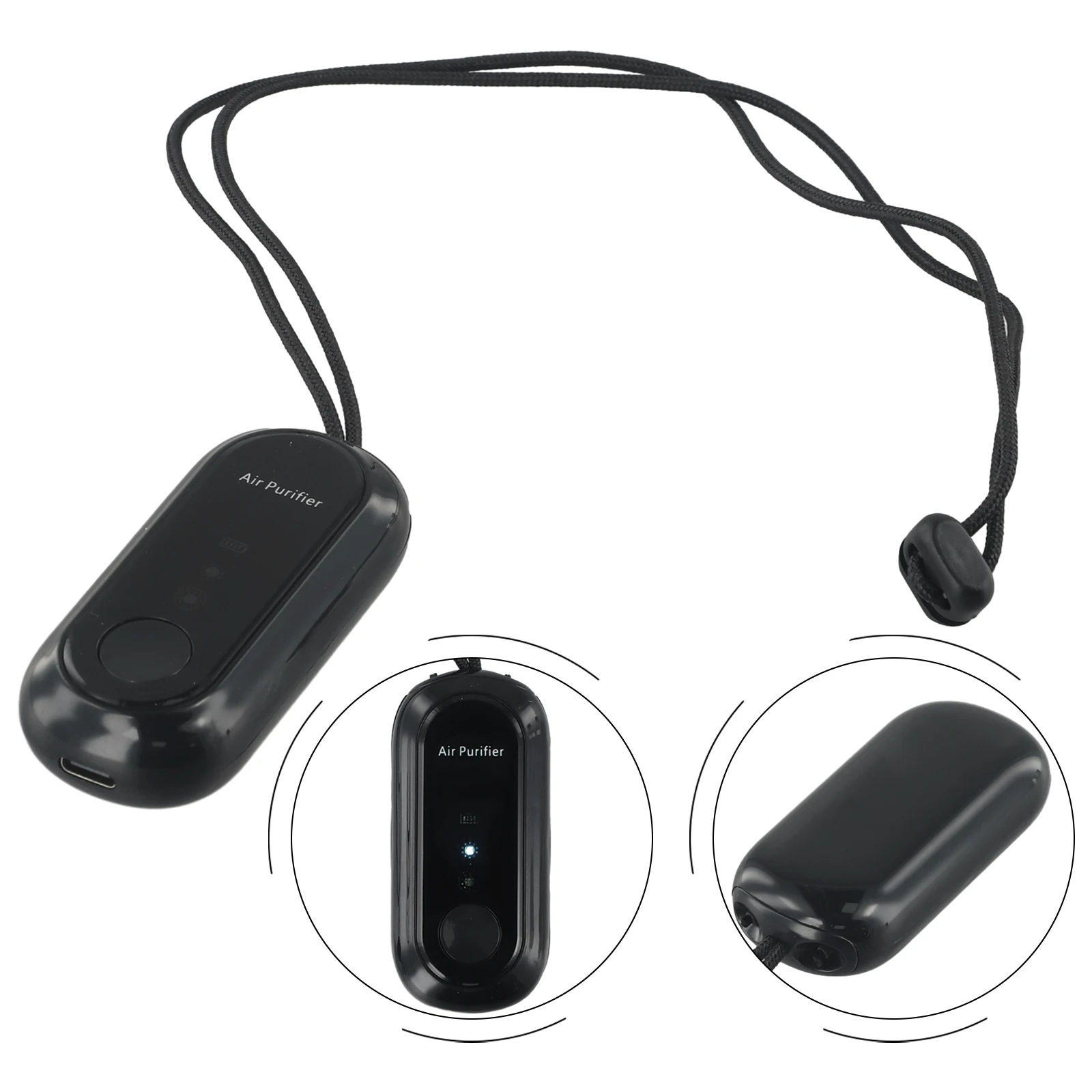 80x35x23mm Negative Ions Purifier Cartridge-Free Quiet Operation Convenient Hanging-Neck Design Sleep Peacefully