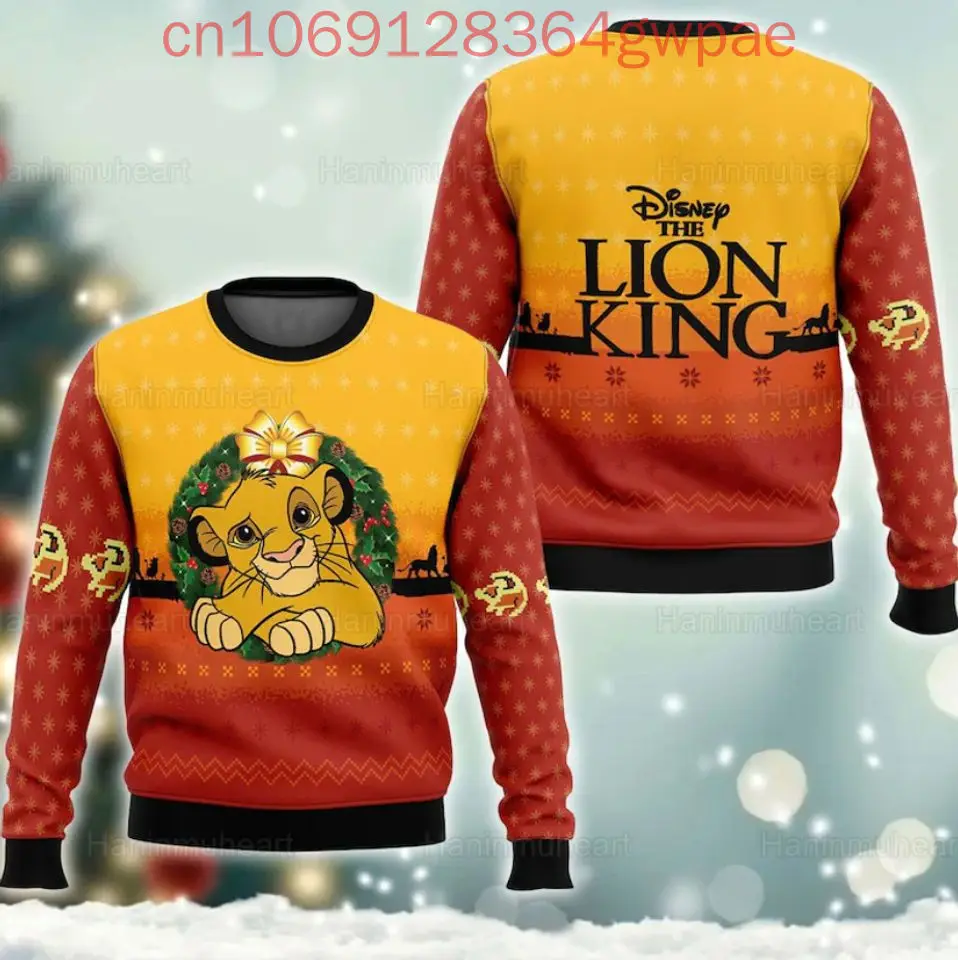 Disney The Lion King Simba Christmas Ugly Sweater Men\'s Women\'s 3d Sweater Christmas Sweater Xmas Gifts Sweater Tops