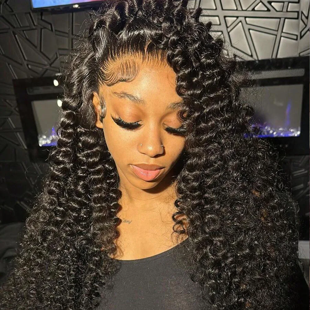 Бразильский парик из человеческих волос Remy Jerry Curly 13x4, парик спереди, предварительно выщипанный, прозрачный, фронтальный, натуральный черный