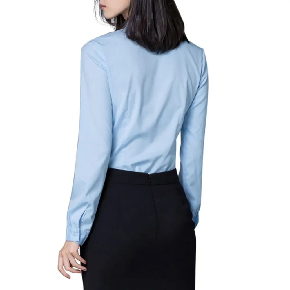 Professionele dames lange Sve irt Commute Sle Loose Fit Color Base Dr irt Fem Faion werkkleding